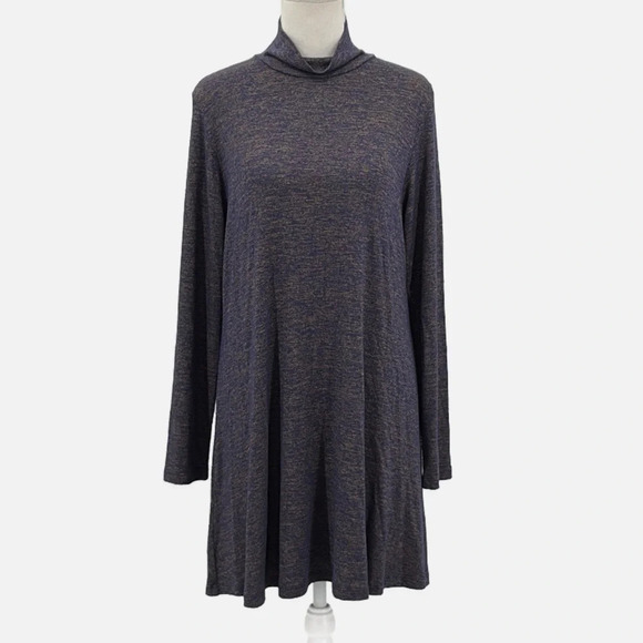 Comfy USA Mock Neck Long Sleeve Swing Dress - NWOT - Size Large - Picture 1 of 6